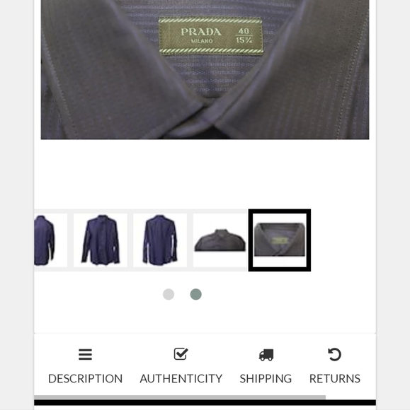 Prada Milano stretch cotton dress shirt color blue size 43/17 - Picture 13 of 14